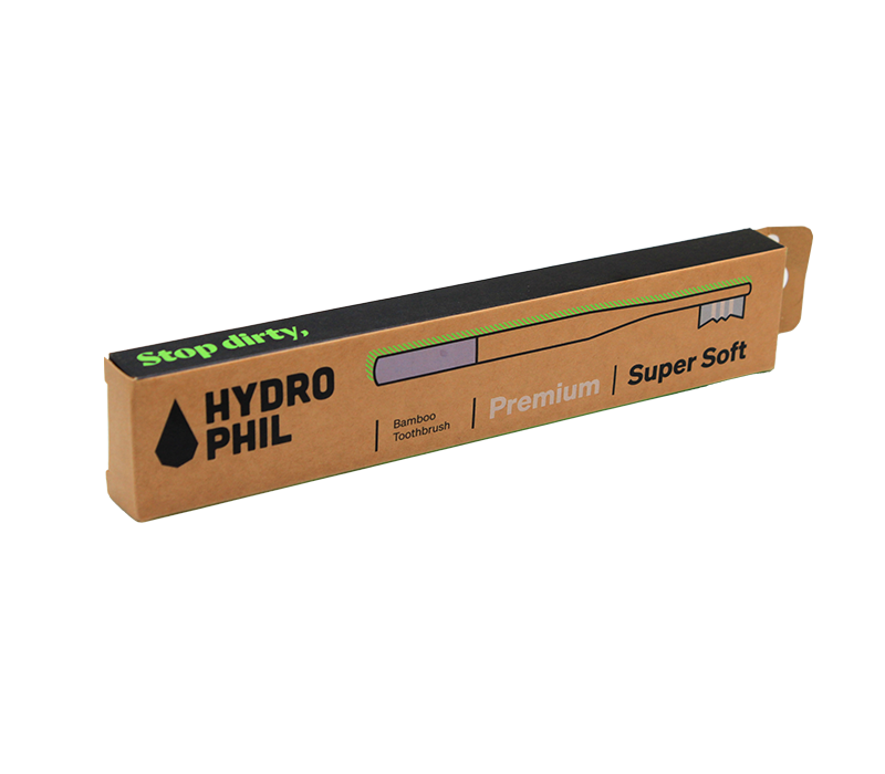 Hydrophil felnőtt bambusz fogkefe (extra puha sörtével)lila- Premium SuperSoft