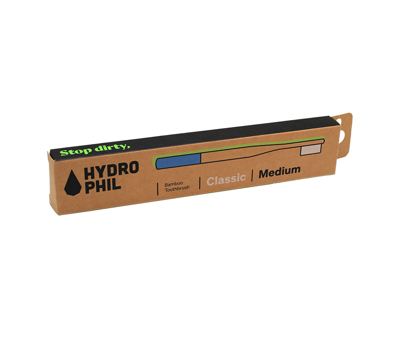 Hydrophil felnőtt bambusz fogkefe (közepes sörtével)kék- Classic Medium