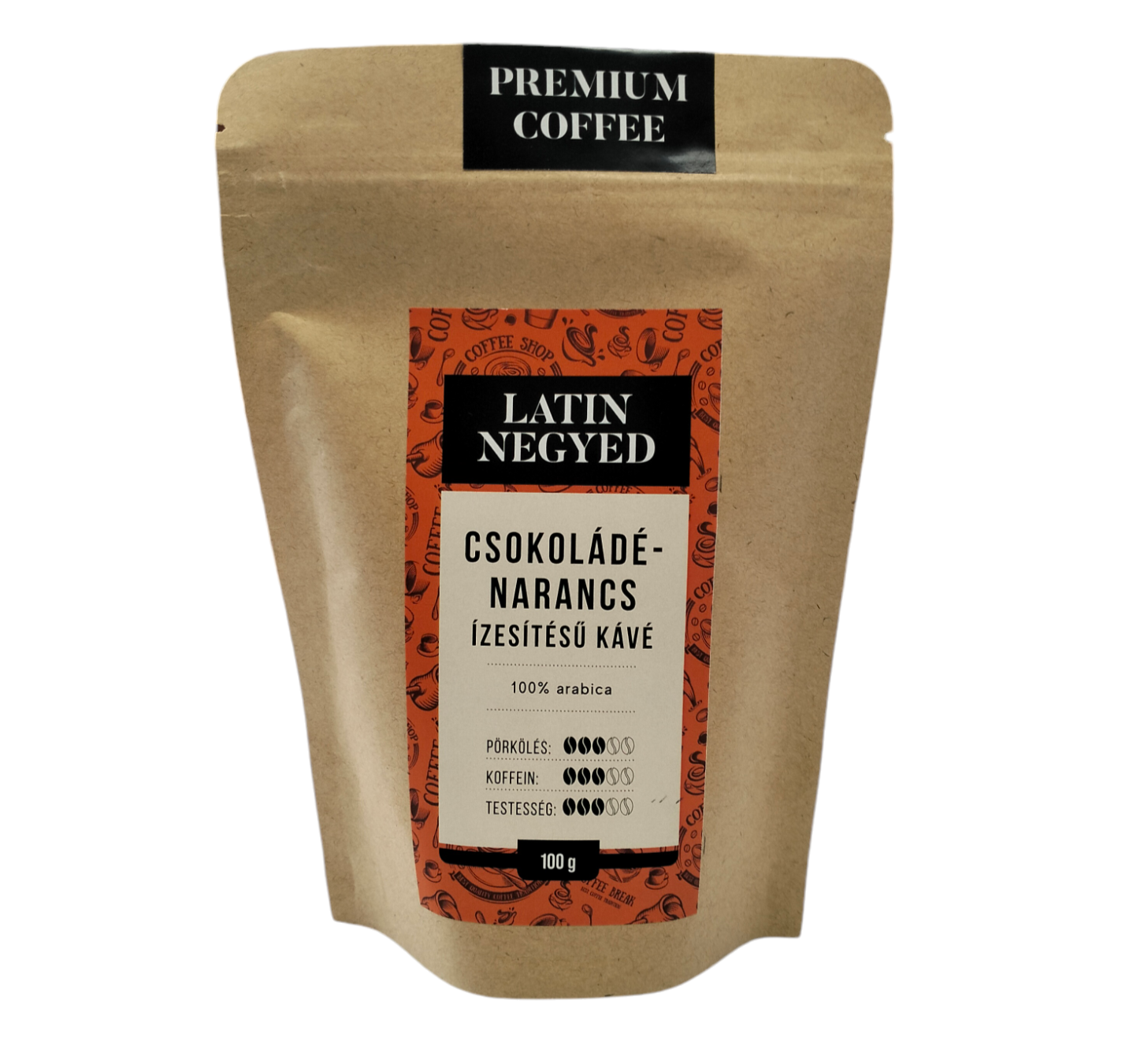 Csokoládés-narancsos ízesítésű kávé 100G(LatinNegyed)
