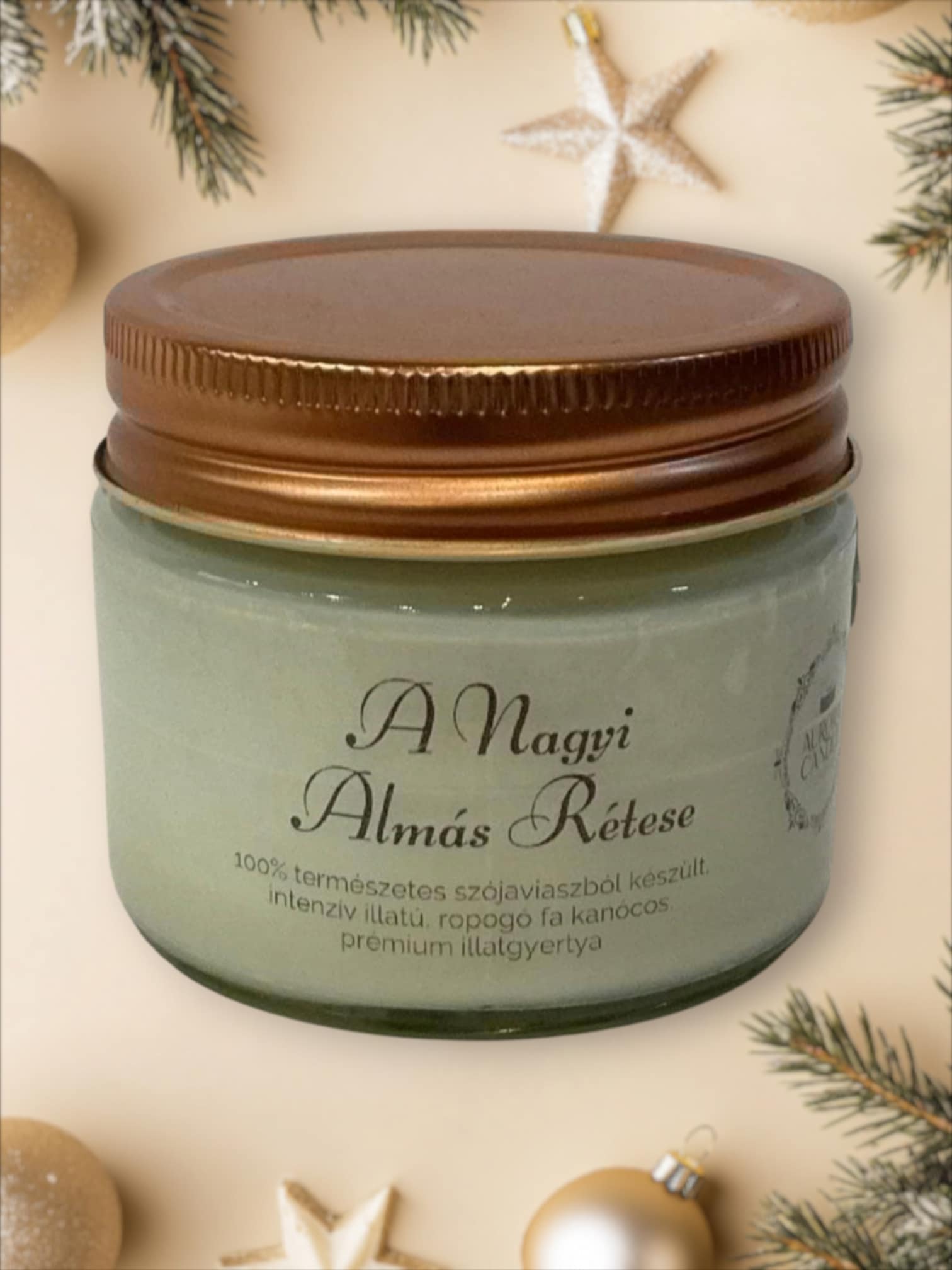 Szójaviasz gyertya-A Nagyi Almás Rétese (Aurora Candle)