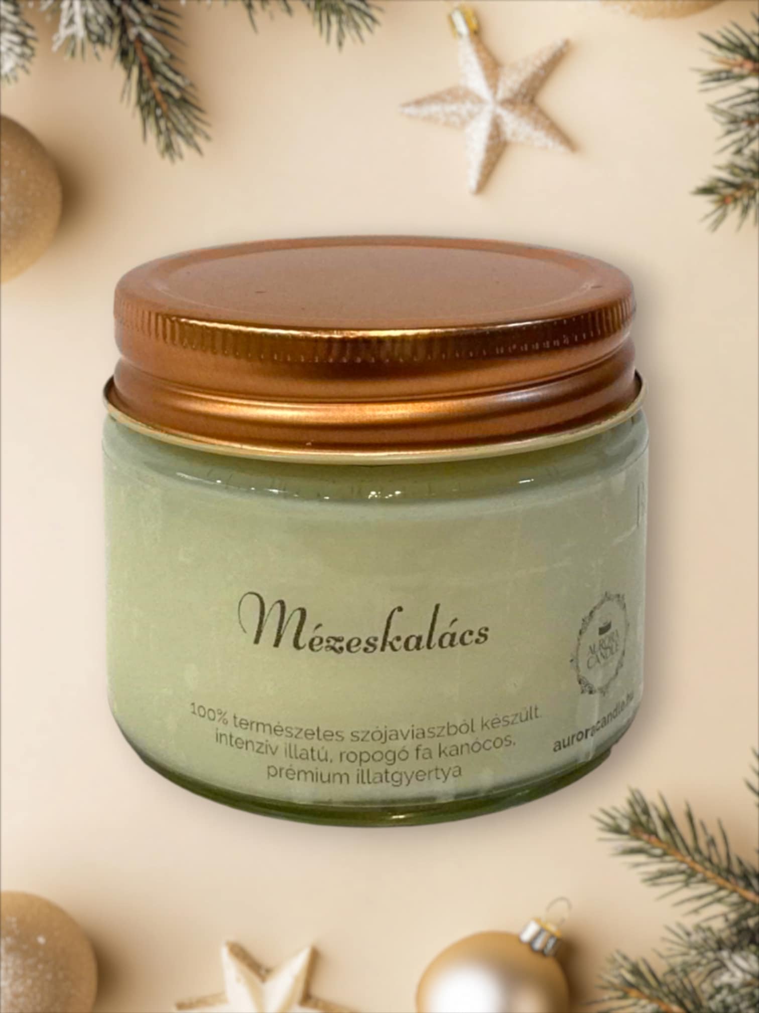 Szójaviasz gyertya(Mézeskalács)-Aurora Candle