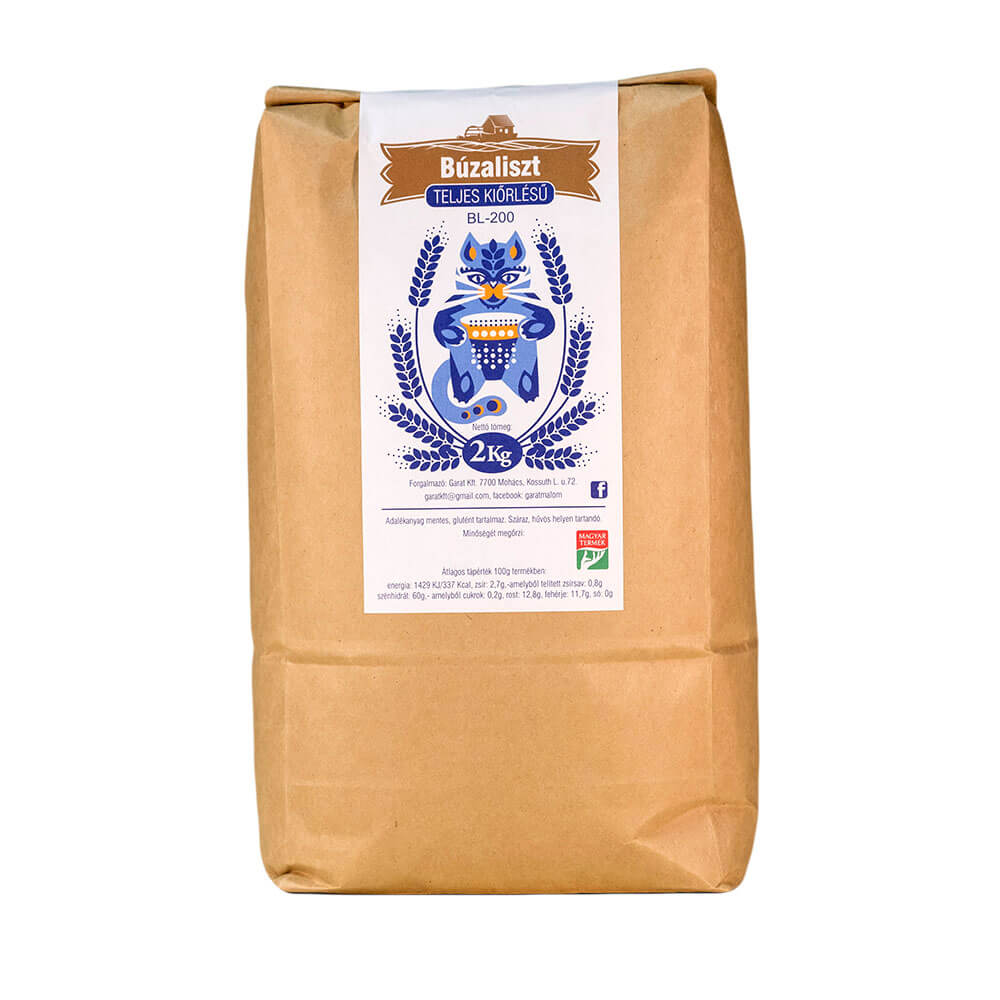 Teljes kiőrlésű búzaliszt BL-200 2Kg (Garat)