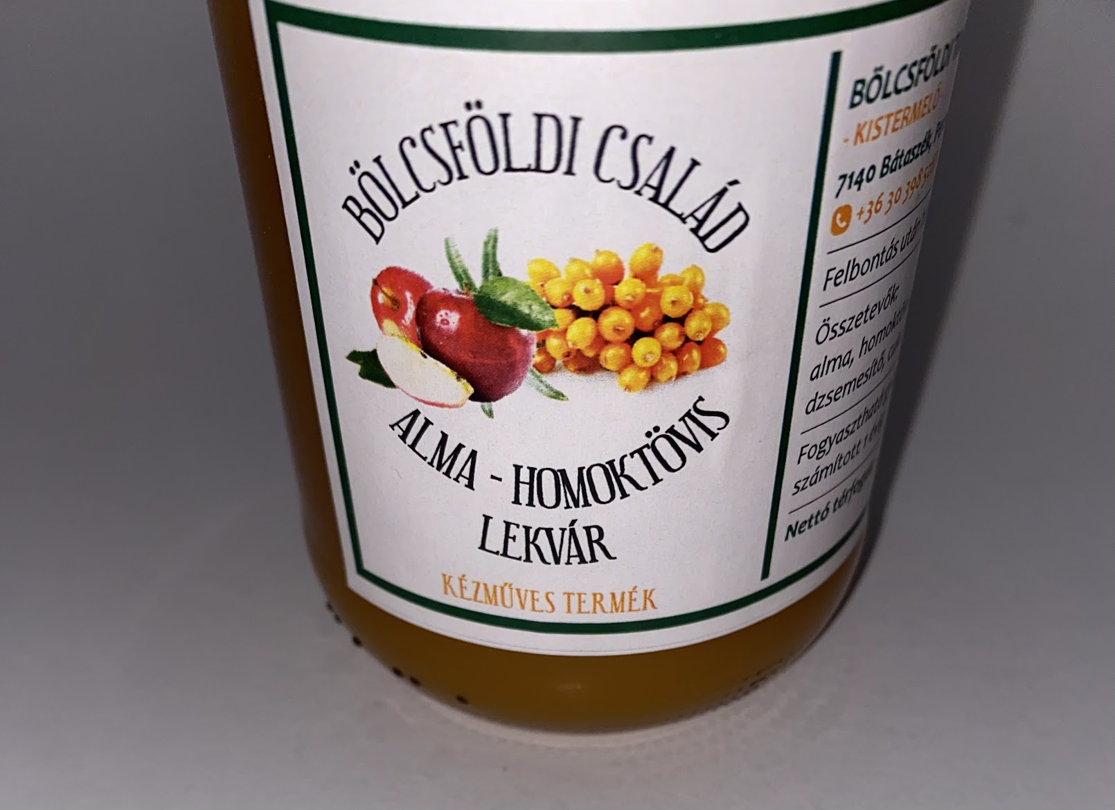 Homoktövis Lekvár 370ml (Bölcsföldi)