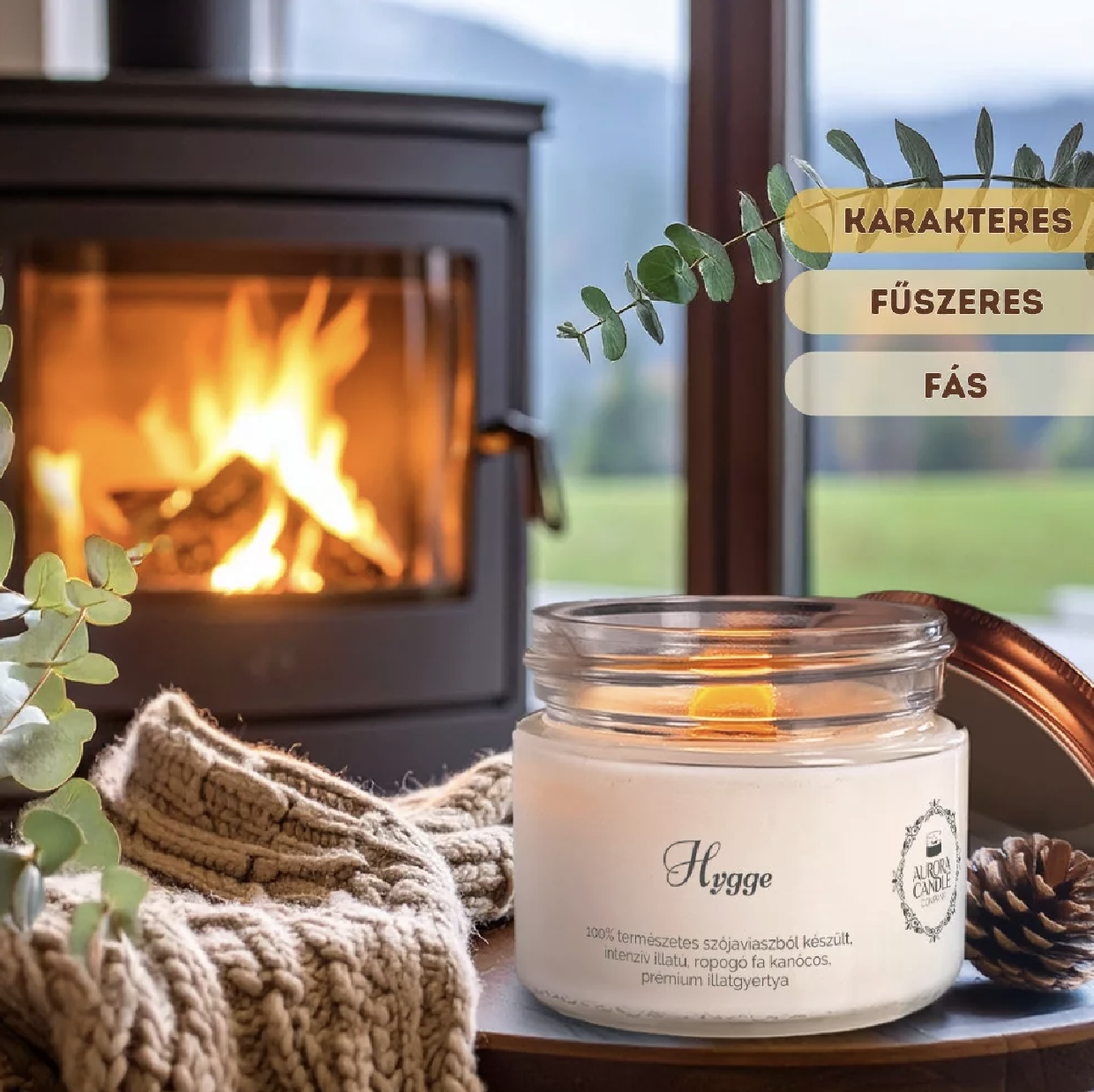 Szójaviasz gyertya (Hygge) (AuroraCandle)
