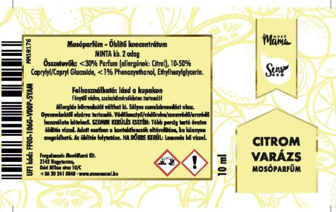 mosóparfüm (citrom varázs) 10ml (MosóMami)