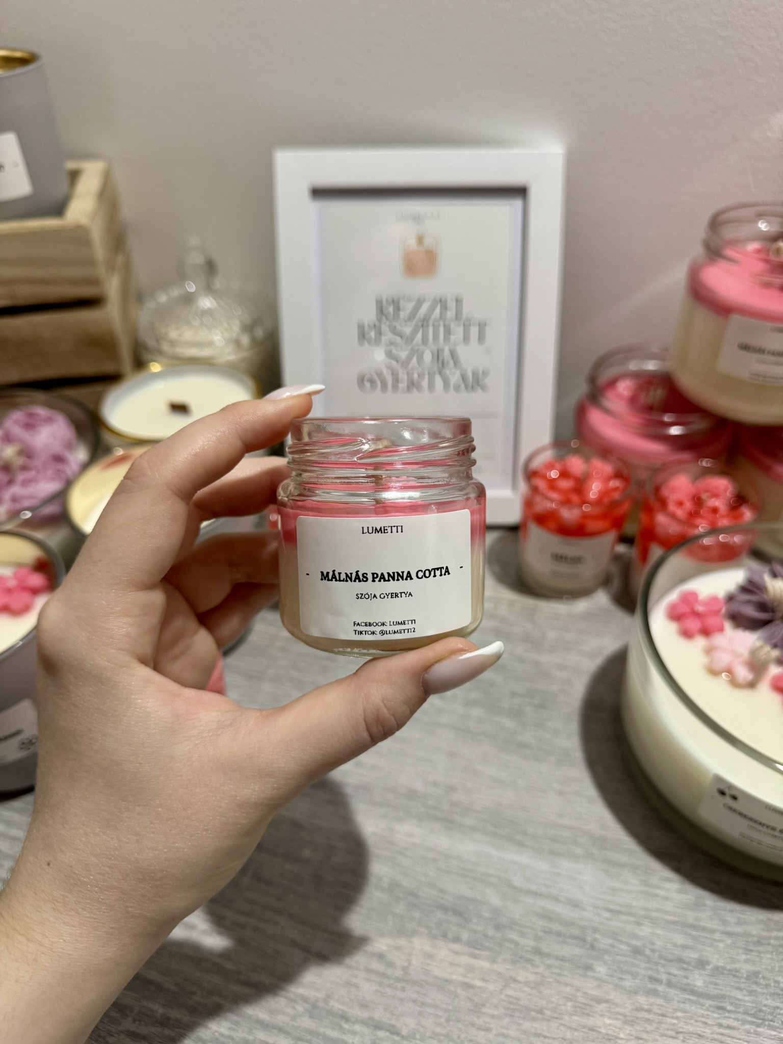 Szójagyertya málnás panna cotta 100ml 