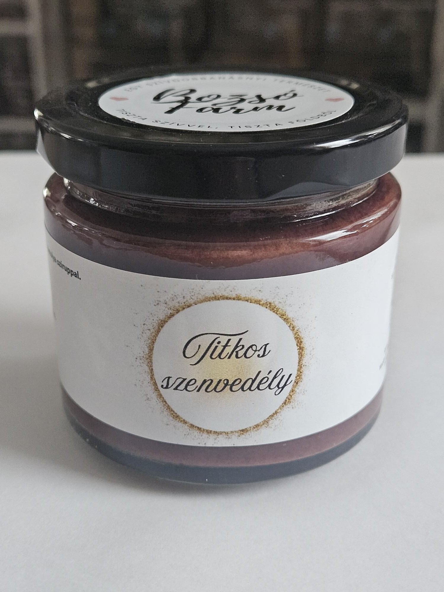 Titkos szenvedély- Étcsokoládés meggylekvár datolya sziruppal 200g ( Bozsófarm )