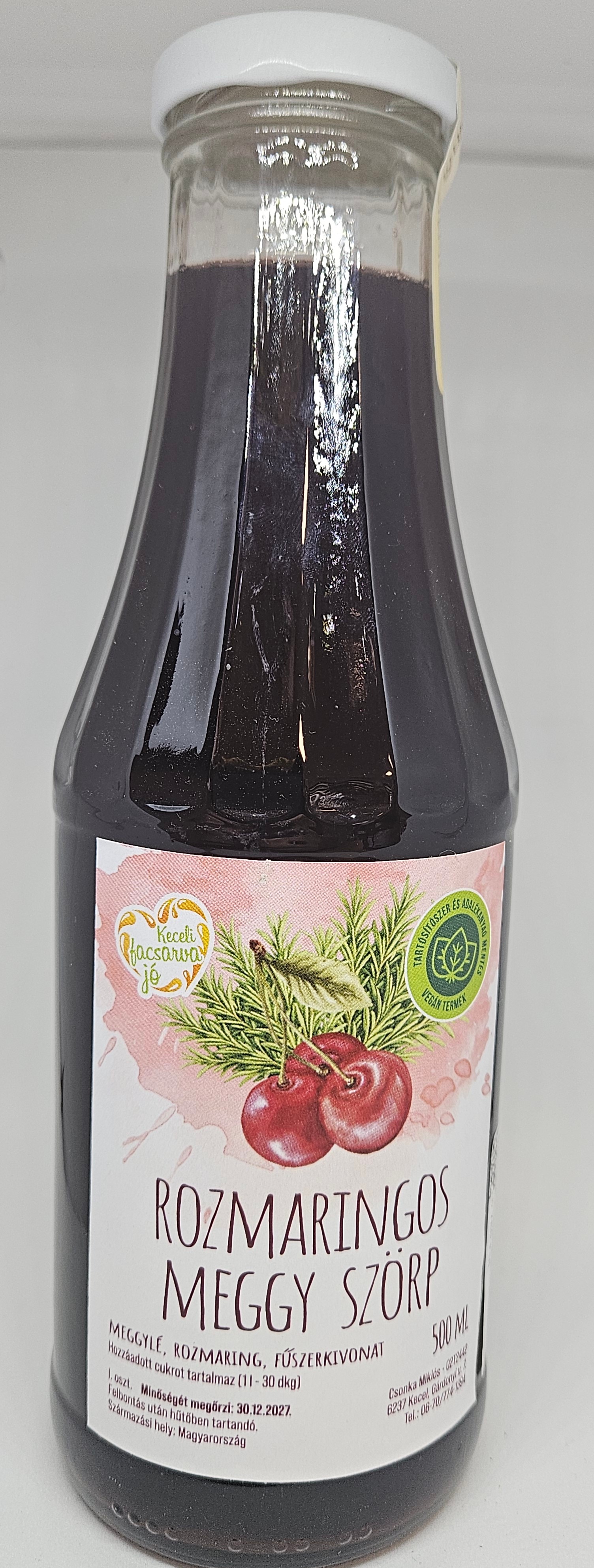 Rozmaringos meggy szörp 500 ml (Keceli)