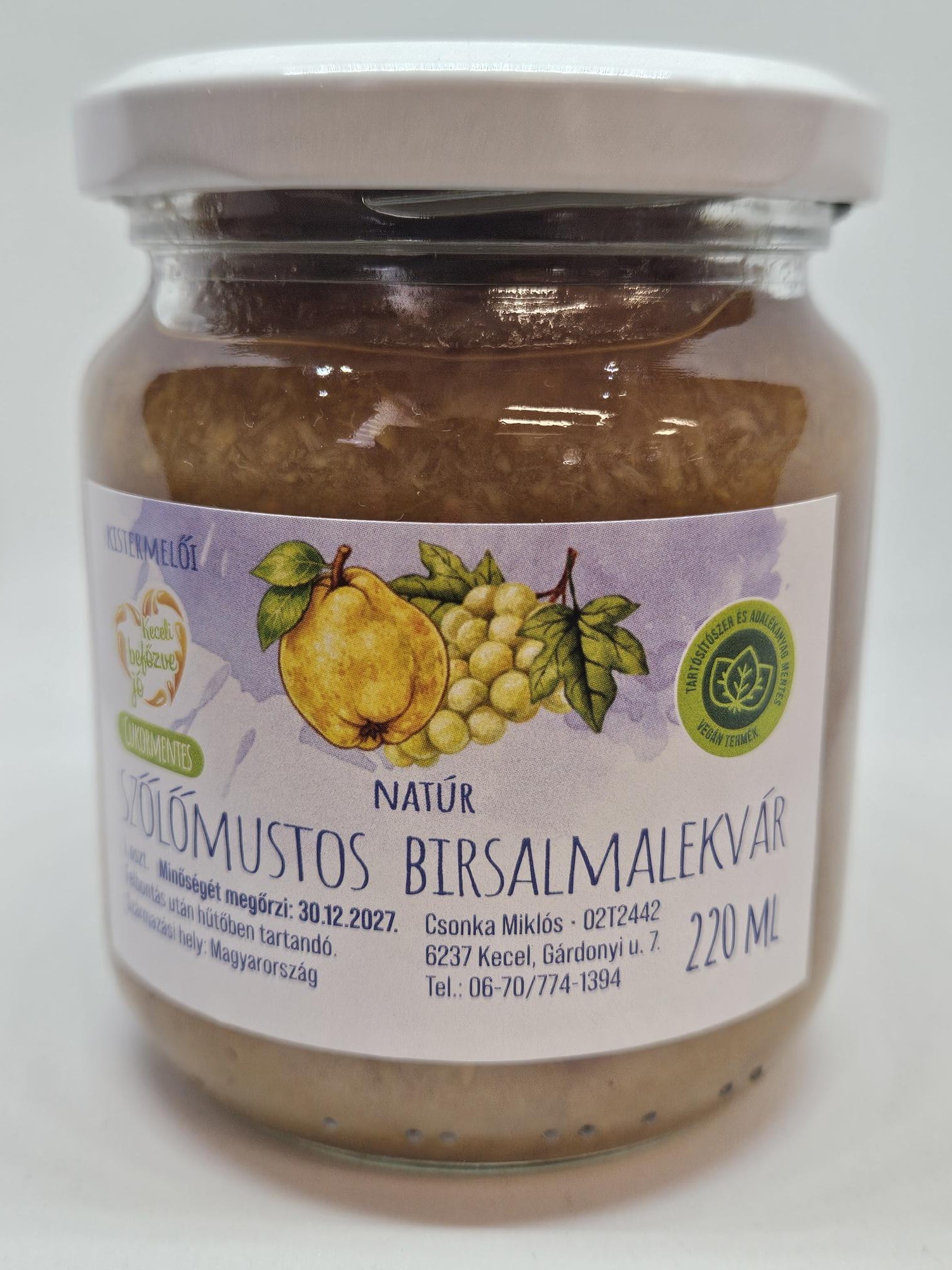 Szőlőmustos birsalmalekvár 220 ml (Keceli)