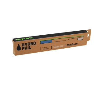 Hydrophil felnőtt bambusz fogkefe (közepes sörtével)kék- Classic Medium