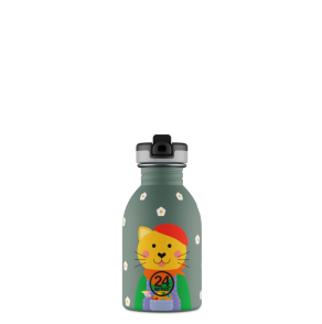 24BOTTLES Kids Urban 250ml rozsdamentes acél kulacs, Smart Cat