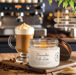 házte- szójaviasz gyertya (karamellás caffe latte) (AuroraCandle)